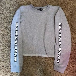 Cropped grey sweater